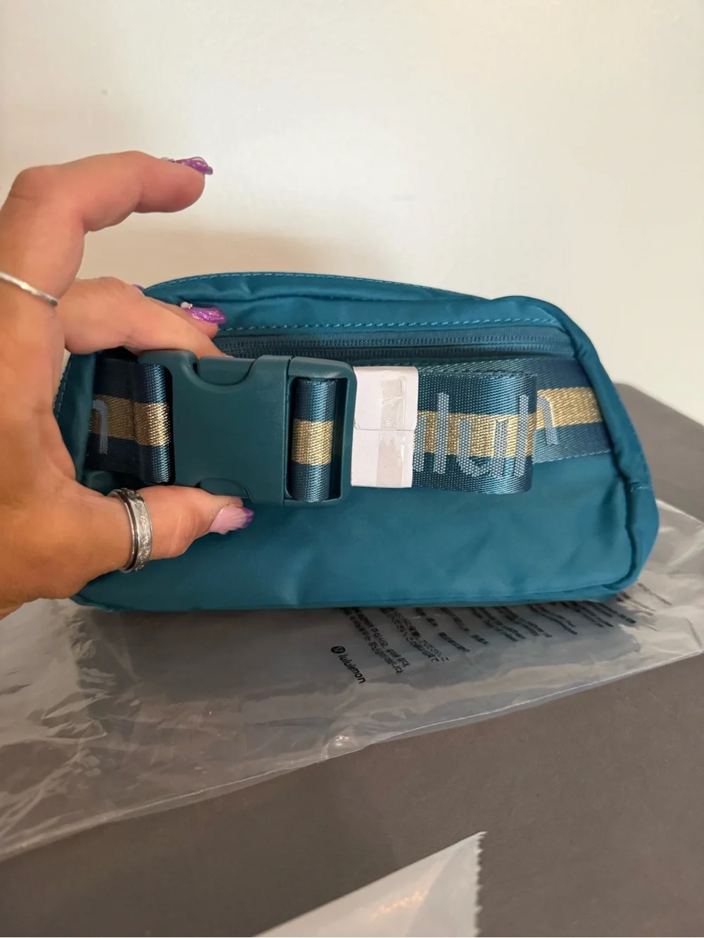 lululemon athletica Teal & Gold accented Everyday Belt Bag